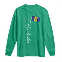 Barbados Flag Long Sleeve Shirt Elegant Barbados Pride Patriotic Island Heritage Gift