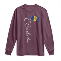 Barbados Flag Long Sleeve Shirt Elegant Barbados Pride Patriotic Island Heritage Gift