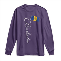 Barbados Flag Long Sleeve Shirt Elegant Barbados Pride Patriotic Island Heritage Gift