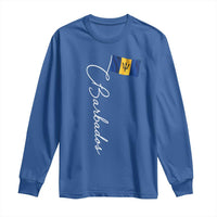 Barbados Flag Long Sleeve Shirt Elegant Barbados Pride Patriotic Island Heritage Gift