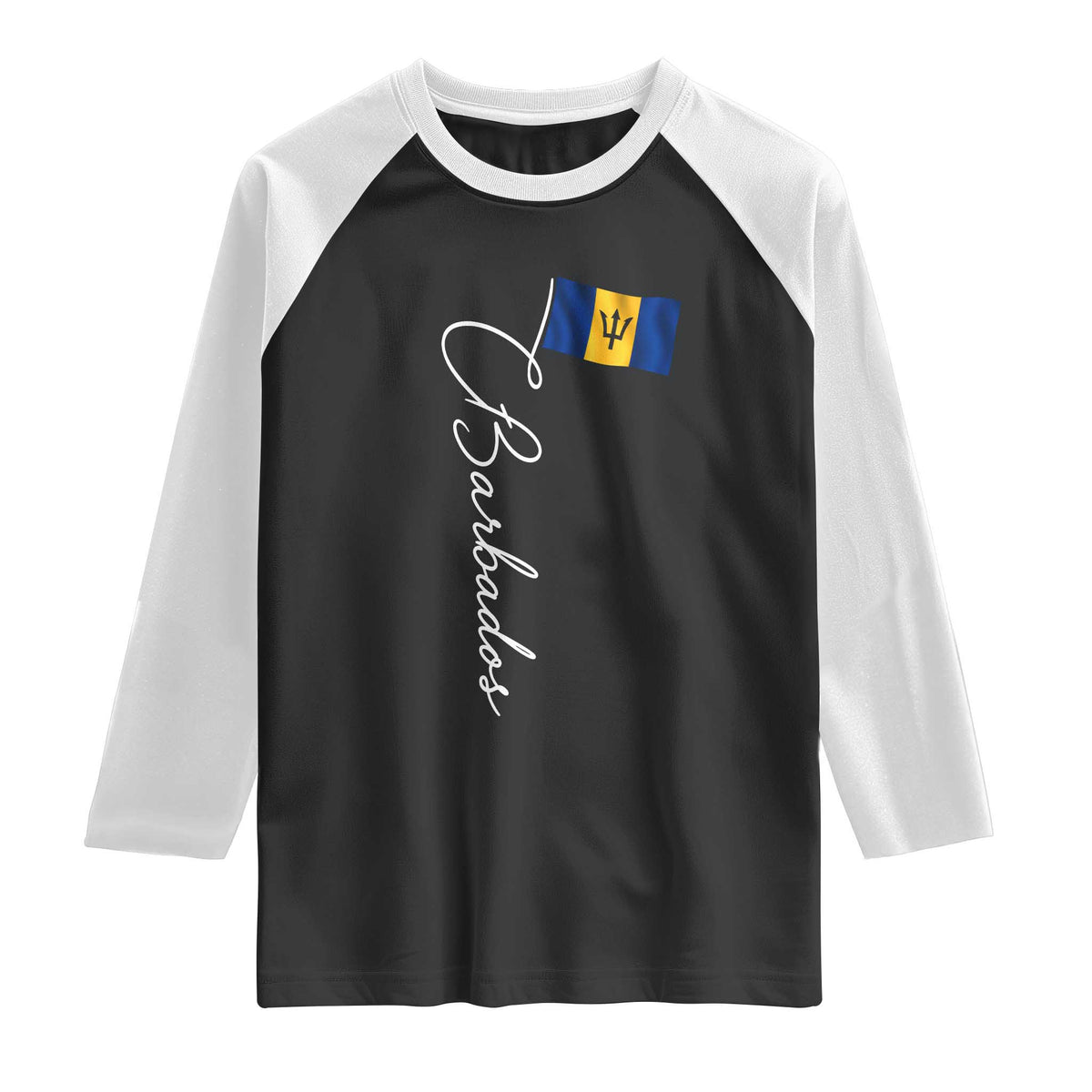 Barbados Flag Raglan Shirt Elegant Barbados Pride Patriotic Island Heritage Gift
