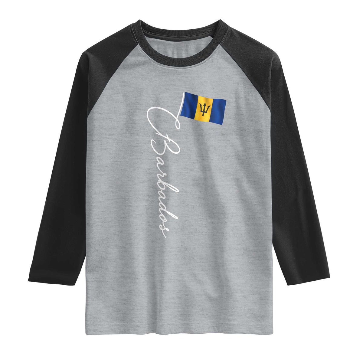Barbados Flag Raglan Shirt Elegant Barbados Pride Patriotic Island Heritage Gift