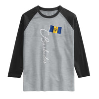Barbados Flag Raglan Shirt Elegant Barbados Pride Patriotic Island Heritage Gift