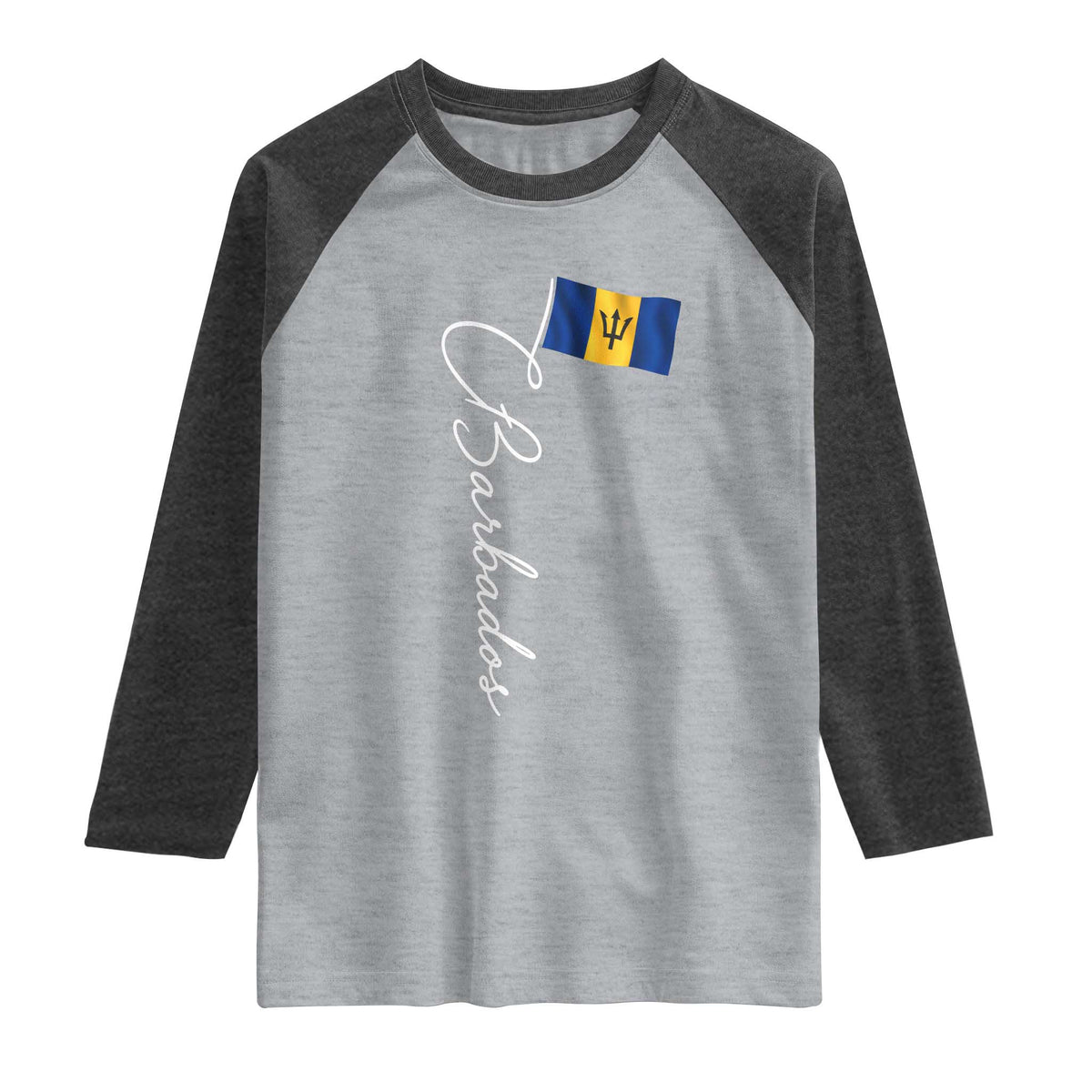 Barbados Flag Raglan Shirt Elegant Barbados Pride Patriotic Island Heritage Gift