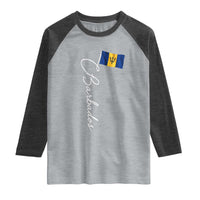 Barbados Flag Raglan Shirt Elegant Barbados Pride Patriotic Island Heritage Gift
