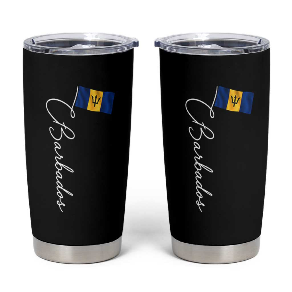 Barbados Flag Tumbler Cup Elegant Barbados Pride Patriotic Island Heritage Gift
