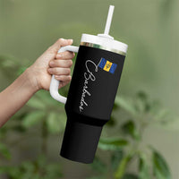 Barbados Flag Tumbler With Handle Elegant Barbados Pride Patriotic Island Heritage Gift
