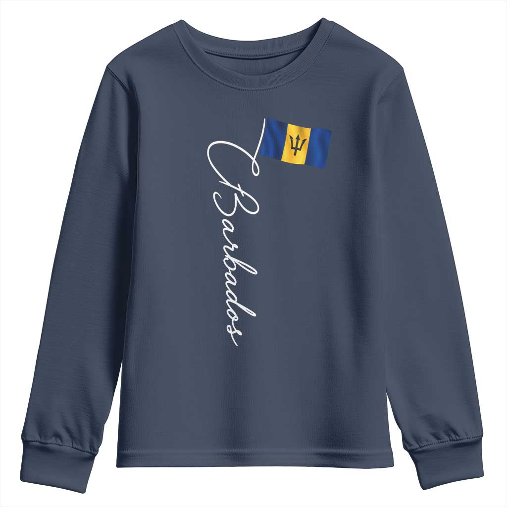 Barbados Flag Youth Sweatshirt Elegant Barbados Pride Patriotic Island Heritage Gift