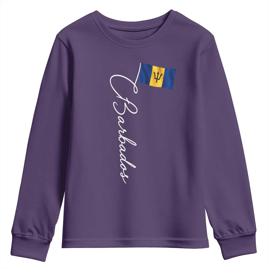 Barbados Flag Youth Sweatshirt Elegant Barbados Pride Patriotic Island Heritage Gift