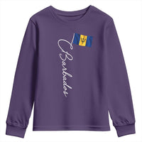 Barbados Flag Youth Sweatshirt Elegant Barbados Pride Patriotic Island Heritage Gift