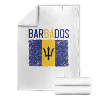 Vintage Distressed Barbados Flag Throw Blanket Bajan Caribbean Heritage Patriotic Pride Gift