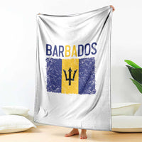 Vintage Distressed Barbados Flag Throw Blanket Bajan Caribbean Heritage Patriotic Pride Gift