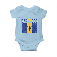 Vintage Distressed Barbados Flag Baby Onesie Bajan Caribbean Heritage Patriotic Pride Gift