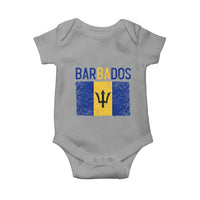 Vintage Distressed Barbados Flag Baby Onesie Bajan Caribbean Heritage Patriotic Pride Gift