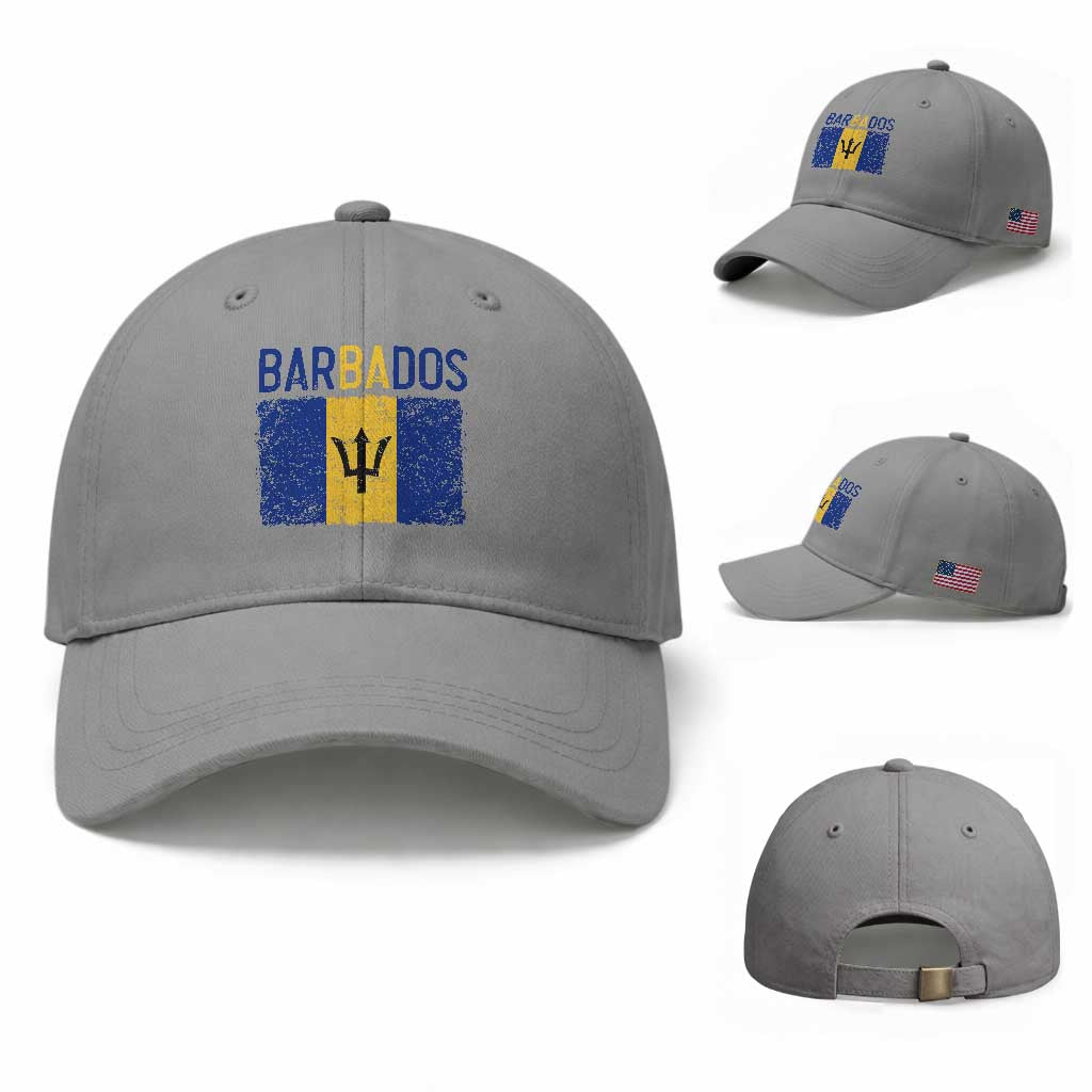 Vintage Distressed Barbados Flag Baseball Cap Bajan Caribbean Heritage Patriotic Pride Gift