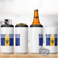 Vintage Distressed Barbados Flag 4 in 1 Can Cooler Tumbler Bajan Caribbean Heritage Patriotic Pride Gift