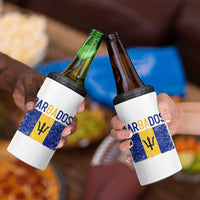 Vintage Distressed Barbados Flag 4 in 1 Can Cooler Tumbler Bajan Caribbean Heritage Patriotic Pride Gift