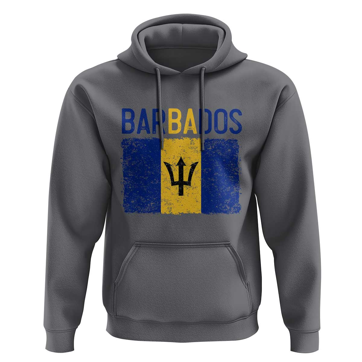 Vintage Distressed Barbados Flag Hoodie Bajan Caribbean Heritage Patriotic Pride Gift