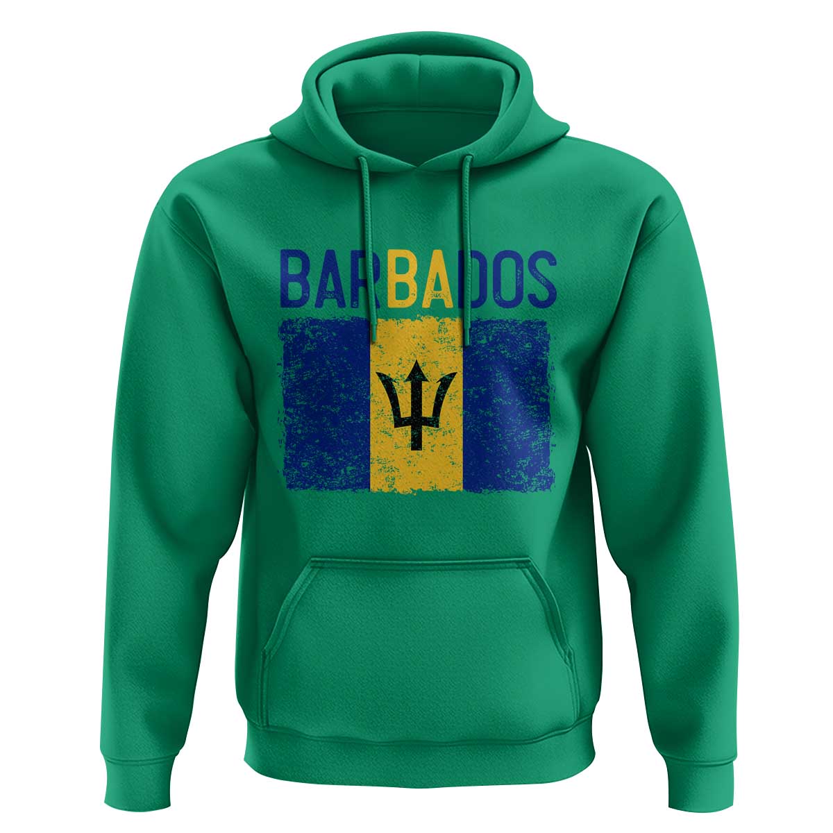 Vintage Distressed Barbados Flag Hoodie Bajan Caribbean Heritage Patriotic Pride Gift