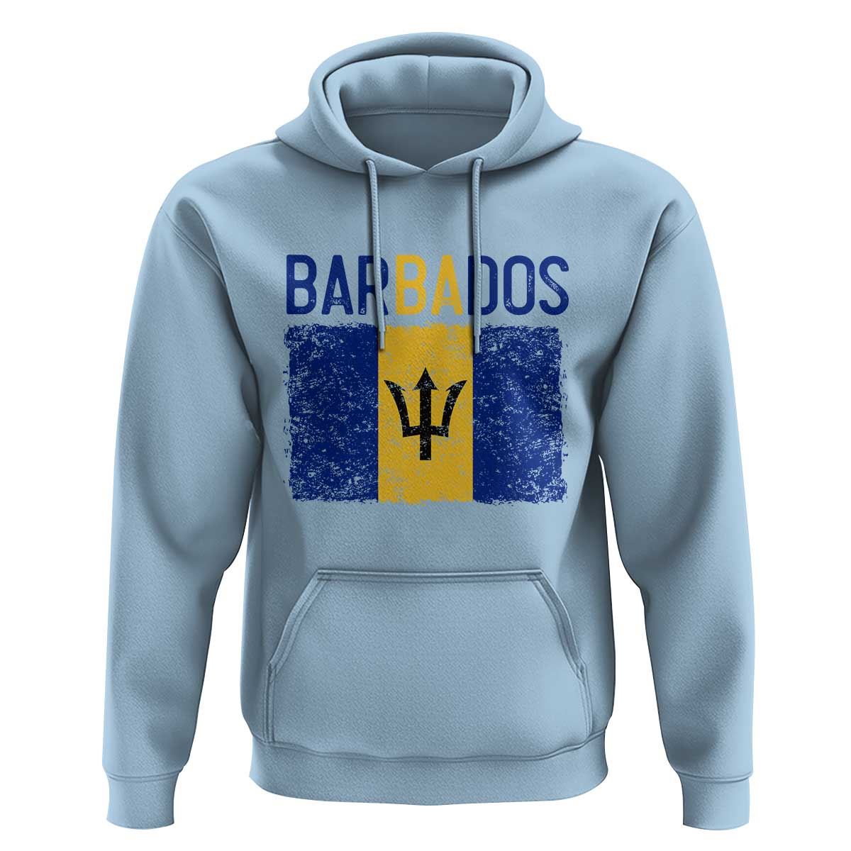 Vintage Distressed Barbados Flag Hoodie Bajan Caribbean Heritage Patriotic Pride Gift