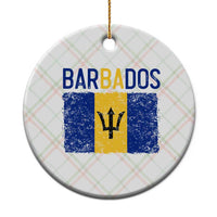 Vintage Distressed Barbados Flag Ceramic Ornament Bajan Caribbean Heritage Patriotic Pride Gift