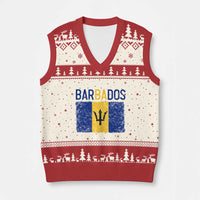 Vintage Distressed Barbados Flag V-Neck Knit Sweater Vest Bajan Caribbean Heritage Patriotic Pride Gift