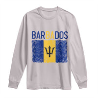 Vintage Distressed Barbados Flag Long Sleeve Shirt Bajan Caribbean Heritage Patriotic Pride Gift
