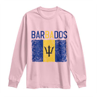 Vintage Distressed Barbados Flag Long Sleeve Shirt Bajan Caribbean Heritage Patriotic Pride Gift