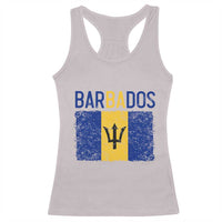 Vintage Distressed Barbados Flag Racerback Tank Top Bajan Caribbean Heritage Patriotic Pride Gift