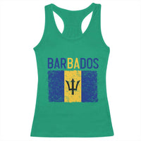 Vintage Distressed Barbados Flag Racerback Tank Top Bajan Caribbean Heritage Patriotic Pride Gift