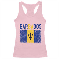 Vintage Distressed Barbados Flag Racerback Tank Top Bajan Caribbean Heritage Patriotic Pride Gift
