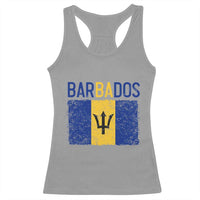 Vintage Distressed Barbados Flag Racerback Tank Top Bajan Caribbean Heritage Patriotic Pride Gift