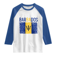Vintage Distressed Barbados Flag Raglan Shirt Bajan Caribbean Heritage Patriotic Pride Gift