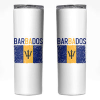Vintage Distressed Barbados Flag Skinny Tumbler Bajan Caribbean Heritage Patriotic Pride Gift