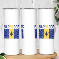 Vintage Distressed Barbados Flag Skinny Tumbler Bajan Caribbean Heritage Patriotic Pride Gift