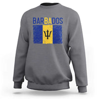 Vintage Distressed Barbados Flag Sweatshirt Bajan Caribbean Heritage Patriotic Pride Gift