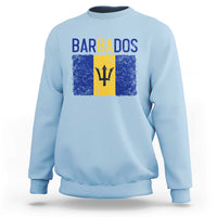 Vintage Distressed Barbados Flag Sweatshirt Bajan Caribbean Heritage Patriotic Pride Gift