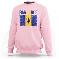 Vintage Distressed Barbados Flag Sweatshirt Bajan Caribbean Heritage Patriotic Pride Gift