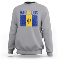 Vintage Distressed Barbados Flag Sweatshirt Bajan Caribbean Heritage Patriotic Pride Gift