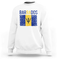 Vintage Distressed Barbados Flag Sweatshirt Bajan Caribbean Heritage Patriotic Pride Gift