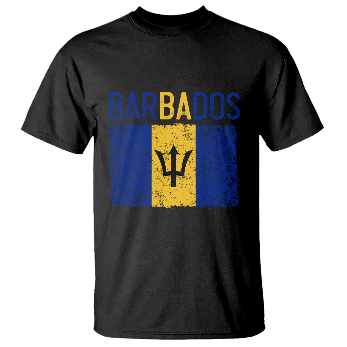 Vintage Distressed Barbados Flag T Shirt Bajan Caribbean Heritage Patriotic Pride Gift