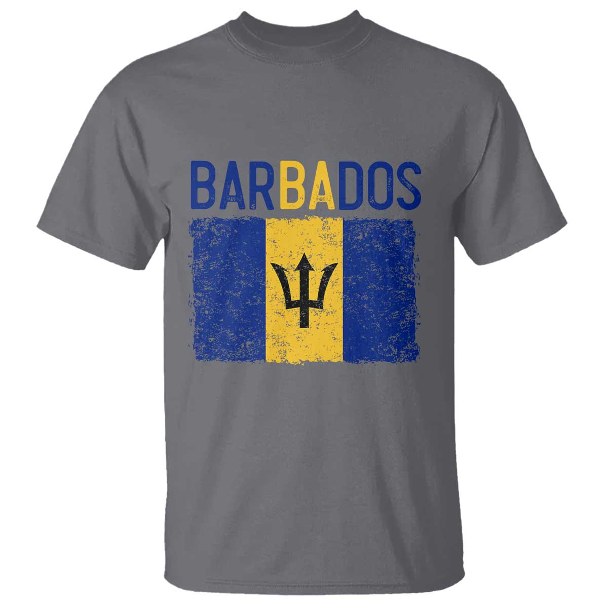 Vintage Distressed Barbados Flag T Shirt Bajan Caribbean Heritage Patriotic Pride Gift
