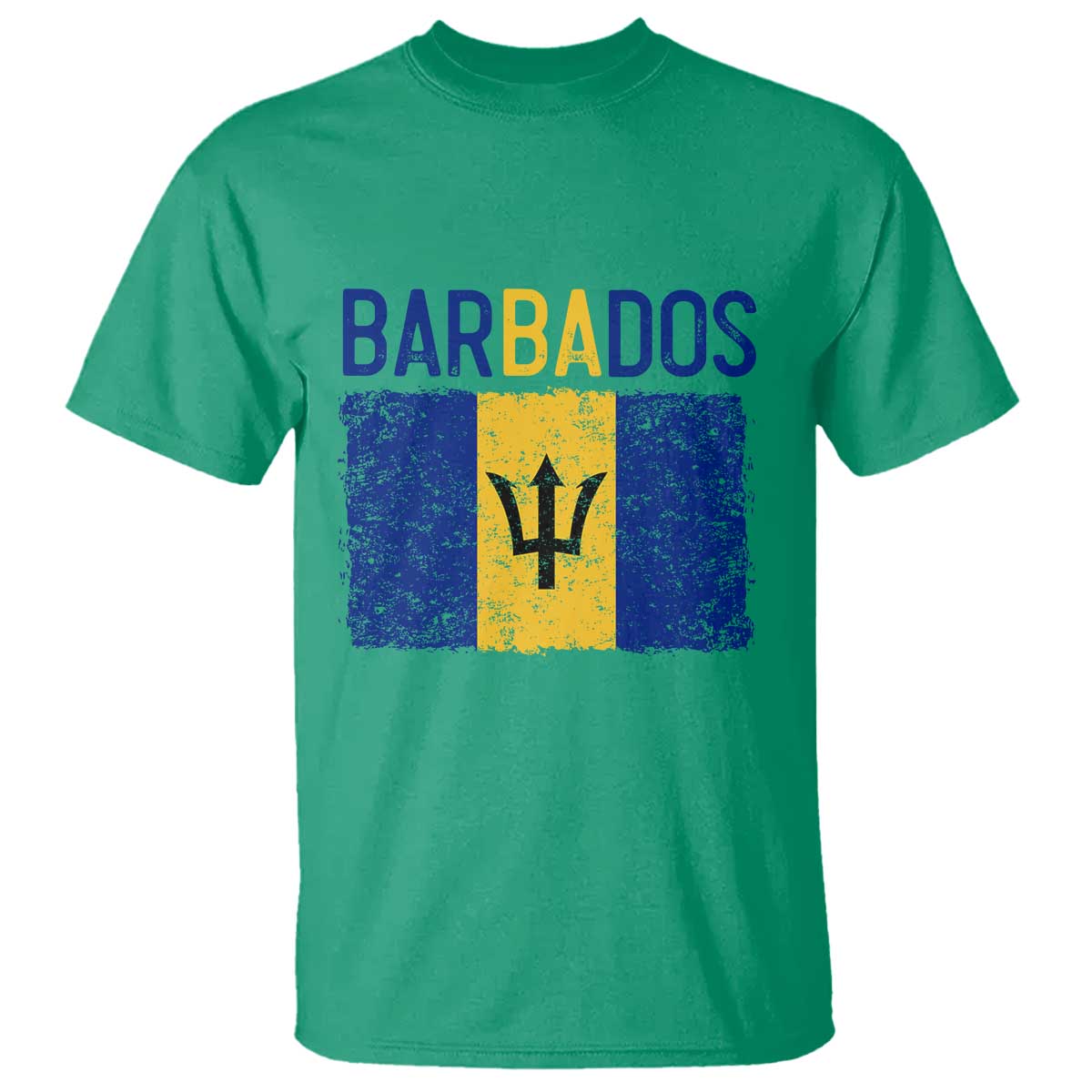 Vintage Distressed Barbados Flag T Shirt Bajan Caribbean Heritage Patriotic Pride Gift