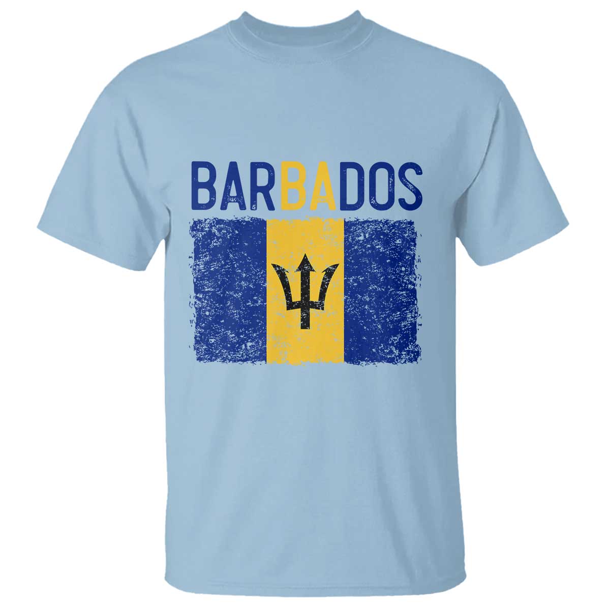 Vintage Distressed Barbados Flag T Shirt Bajan Caribbean Heritage Patriotic Pride Gift