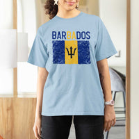 Vintage Distressed Barbados Flag T Shirt For Women Bajan Caribbean Heritage Patriotic Pride Gift