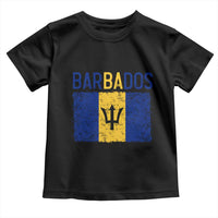 Vintage Distressed Barbados Flag Toddler T Shirt Bajan Caribbean Heritage Patriotic Pride Gift