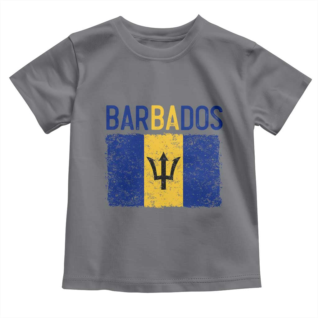 Vintage Distressed Barbados Flag Toddler T Shirt Bajan Caribbean Heritage Patriotic Pride Gift
