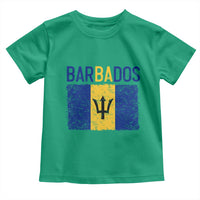 Vintage Distressed Barbados Flag Toddler T Shirt Bajan Caribbean Heritage Patriotic Pride Gift