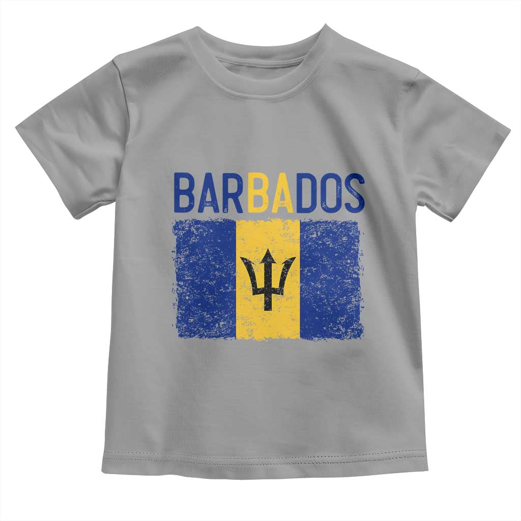 Vintage Distressed Barbados Flag Toddler T Shirt Bajan Caribbean Heritage Patriotic Pride Gift