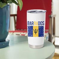 Vintage Distressed Barbados Flag Tumbler Cup Bajan Caribbean Heritage Patriotic Pride Gift